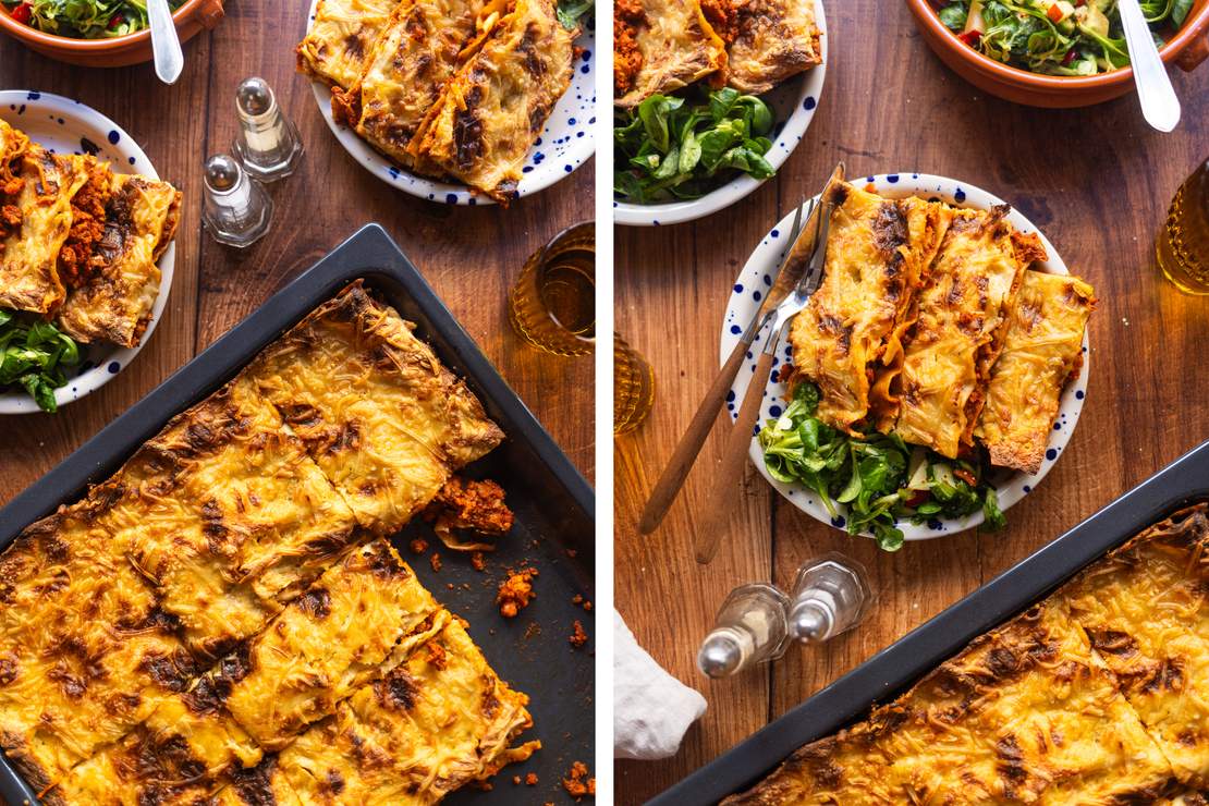 R952 Easy vegan Sheet Pan Lasagna
