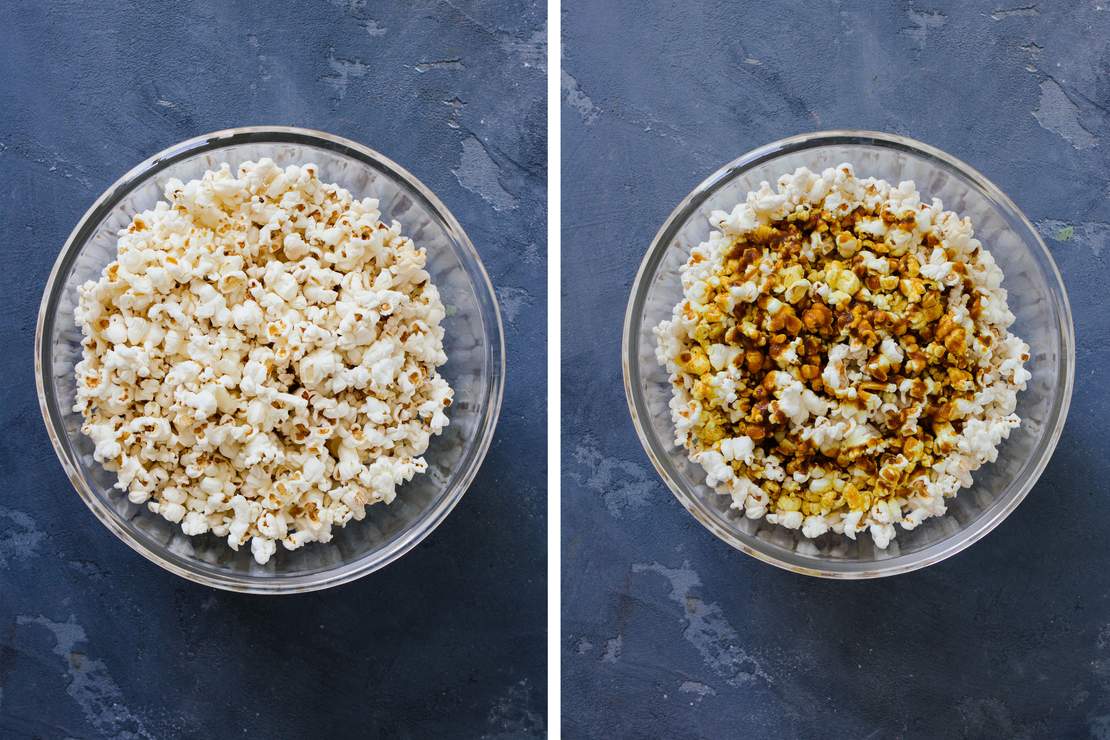 R292 Süß & Salziges Curry-Popcorn & Schokoladen-Erdnuss-Popcorn