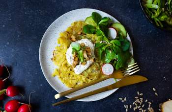 Vegane Käsespätzle-Rösti 