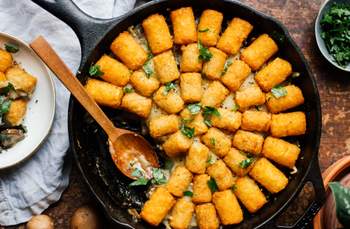 Veganer Champignon-Kroketten-Auflauf