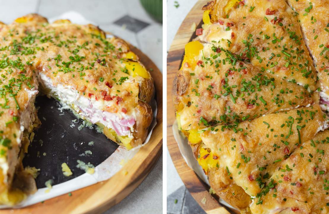 R956 Quetschkartoffel-Tarte mit Zwiebel-Quark-Füllung