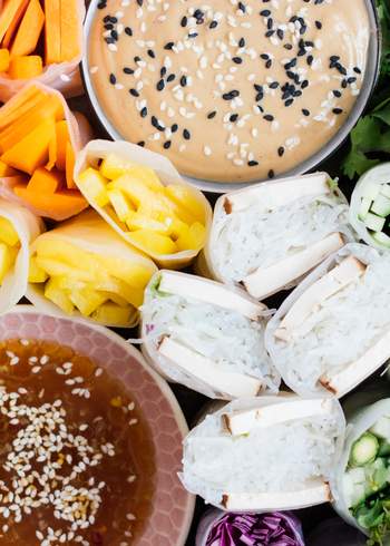 Vegane Sommerrollen mit 2 Dips